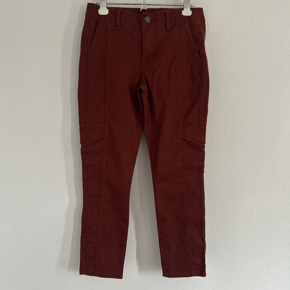 Cabi The Drifter Pants Brick Red Stretch Corduroy Cargo Jeans Style #3566 Sz 6